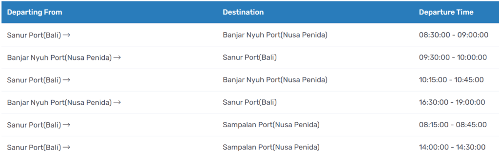 Idola Express Schedules
